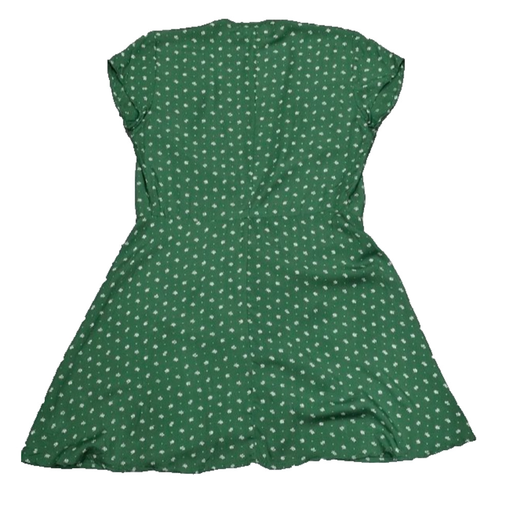 REFORMATION Jeans Green Floral Print V-Neck Tencel Mini-Dress Small A004980 - Picture 8 of 8